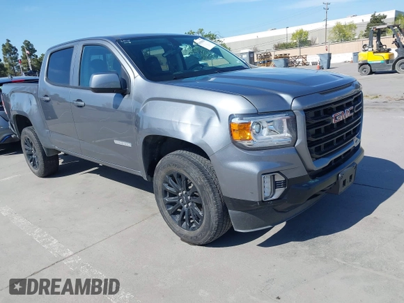 2022 GMC Canyon 4WD Elevation z VIN 1GTG6CENXN1304361, wystawiony jako IAAI lot #41990960 z przebiegiem 23 151 mil mil oraz . Historia ofert i sprzedaży dostępna na DreamBid. Obrazek 1.