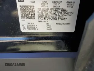 2021 GMC Terrain SLT z VIN 3GKALVEVXML374867, wystawiony jako Copart lot #50842885 z przebiegiem 32 693 mil mil oraz Szkoda całkowita • Salvage title. Historia ofert i sprzedaży dostępna na DreamBid. Obrazek 13.