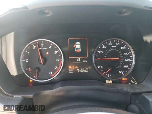 2022 Subaru WRX Premium with VIN JF1VBAF62N9018882, listed as a Copart auction lot 45799875 with 26,035 mi miles and Salvage Title. Bid and sale history available at carsss.com. Image 9.