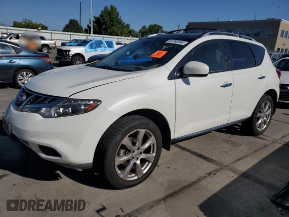 2013 Nissan Murano SV with VIN JN8AZ1MWXDW310047, listed as a Copart auction lot 69768364 with 69,999 mi miles and Salvage Title. Bid and sale history available at carsss.com. Image 1.