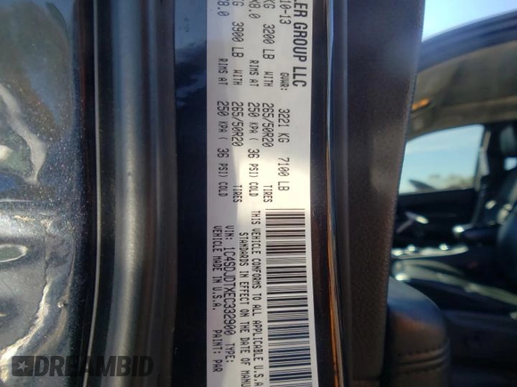 2014 Dodge Durango Limited с VIN 1C4SDJDTXEC332900, выставлен на аукционе Copart как лот 75940244 с пробегом 221 196 миль миль и Списание • Salvage title. История ставок и продаж доступна на DreamBid. Изображение 13.