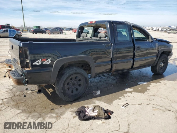2005 Chevrolet Silverado 1500 with VIN 1GCEK19V75E332757, listed as a Copart auction lot 46627485 with 0 mi miles and Salvage Title. Bid and sale history available at carsss.com. Image 3.