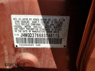 2008 Honda Fit Sport with VIN JHMGD37668S048115, listed as a Copart auction lot 53116275 with 114,050 mi miles and Clean Title. Bid and sale history available at carsss.com. Image 12.