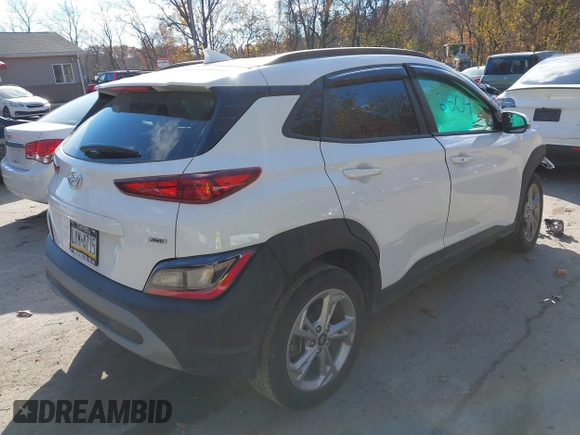 2023 Hyundai Kona SEL with VIN KM8K6CAB6PU955473, listed as a IAAI auction lot 40722504 with 25,675 mi miles. Bid and sale history available at carsss.com. Image 4.