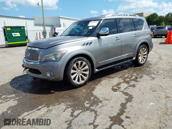 2013 Infiniti QX56 with VIN JN8AZ2NEXD9060450, listed as a IAAI auction lot 42388986 with 124,129 mi miles and . Bid and sale history available at DreamBid. Image 2.