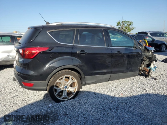 2019 Ford Escape Titanium with VIN 1FMCU9J90KUA75324, listed as a Copart auction lot 51296705 with 45,964 mi miles and Salvage Title. Bid and sale history available at carsss.com. Image 3.