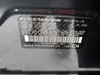 2024 Mitsubishi Mirage G4 ES with VIN ML32FUFJ8RHF11877, listed as a Copart auction lot 54574865 with 171 mi miles and Non Repairable. Bid and sale history available at carsss.com. Image 12.