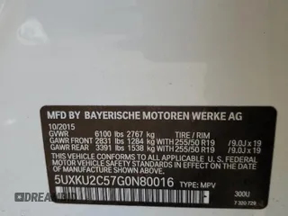2016 BMW X6 xDrive35i with VIN 5UXKU2C57G0N80016, listed as a Copart auction lot 53341263 with 68,763 mi miles. Bid and sale history available at carsss.com. Image 13.