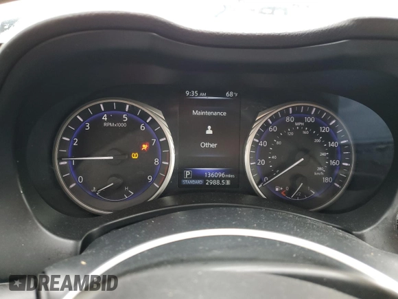 2015 Infiniti Q50 with VIN JN1BV7AP7FM356450, listed as a Copart auction lot 54594765 with 136,096 mi miles and Salvage title. Bid and sale history available at DreamBid. Image 9.