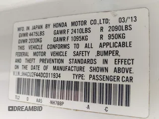 2013 Acura TSX z VIN JH4CU2F44DC011934, wystawiony jako IAAI lot #41943587 z przebiegiem 137 555 mil mil oraz . Historia ofert i sprzedaży dostępna na DreamBid. Obrazek 9.