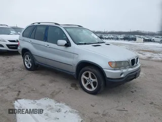 2003 BMW X5 3.0i with VIN 5UXFA535X3LW23557, listed as a IAAI auction lot 41577145 with 97,878 mi miles. Bid and sale history available at carsss.com. Image 1.
