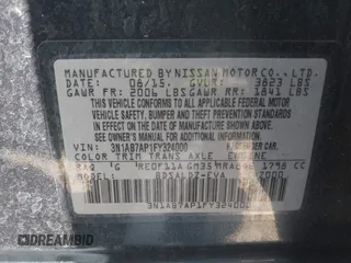 2015 Nissan Sentra SV with VIN 3N1AB7AP1FY324000, listed as a IAAI auction lot 42163220 with 140,863 mi miles and . Bid and sale history available at DreamBid. Image 9.