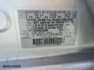 2016 Nissan Versa Note S with VIN 3N1CE2CP4GL354803, listed as a Copart auction lot 53086615 with 112,848 mi miles and Salvage Title. Bid and sale history available at carsss.com. Image 13.