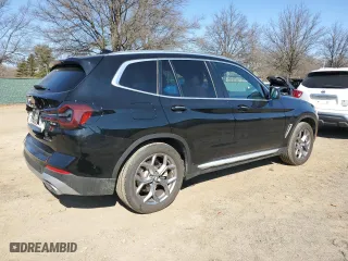2023 BMW X3 xDrive30i with VIN 5UX53DP03P9T15924, listed as a Copart auction lot 46892685 with 7,620 mi miles and Salvage Title. Bid and sale history available at carsss.com. Image 3.