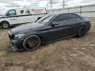 2019 Mercedes-Benz C 43 AMG z VIN 55SWF6EB8KU285667, wystawiony jako Copart lot #52937315 z przebiegiem 57 274 mil mil oraz Szkoda całkowita • Salvage title. Historia ofert i sprzedaży dostępna na DreamBid. Obrazek 1.