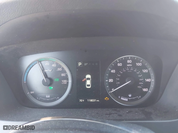 2016 Hyundai Sonata Hybrid SE with VIN KMHE24L19GA016239, listed as a IAAI auction lot 40813246 with 118,031 mi miles. Bid and sale history available at carsss.com. Image 7.