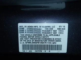 2015 Honda Odyssey EX-L with VIN 5FNRL5H65FB126479, listed as a IAAI auction lot 38993955 with 196,199 mi miles and . Bid and sale history available at carsss.com. Image 9.
