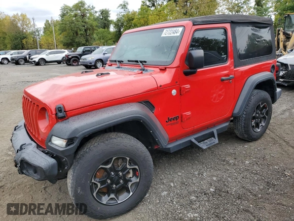 2021 Jeep Wrangler Sport S with VIN 1C4GJXAN8MW721801, listed as a Copart auction lot 72722484 with 36,686 mi miles and Salvage title. Bid and sale history available at DreamBid. Image 1.