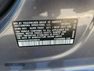2013 Volkswagen Passat Wolfsburg Edition с VIN 1VWAH7A31DC038918, выставлен на аукционе Copart как лот 61846695 с пробегом 121 448 миль миль и Чистый • Clean title. История ставок и продаж доступна на DreamBid. Изображение 12.