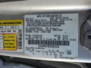 2014 Ford Fusion S with VIN 3FA6P0G78ER385376, listed as a Copart auction lot 84635934 with 0 mi miles and Clean Title. Bid and sale history available at carsss.com. Image 12.