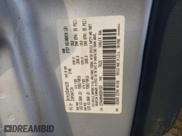 2006 Dodge Dakota SLT with VIN 1D7HW48N46S641521, listed as a Copart auction lot 71381094 with 202,208 mi miles and Salvage Title. Bid and sale history available at DreamBid. Image 14.