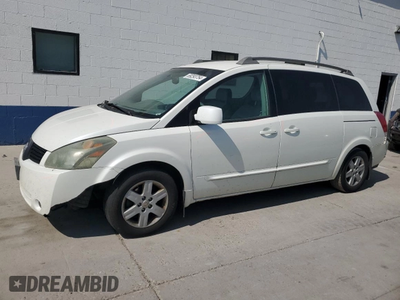 2005 Nissan Quest SL with VIN 5N1BV28U25N102483, listed as a Copart auction lot 69293754 with 0 mi miles and Salvage Title. Bid and sale history available at carsss.com. Image 1.