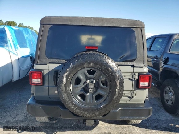2018 Jeep Wrangler Unlimited Sport S with VIN 1C4HJXDG2JW261306, listed as a Copart auction lot 46974305 with 80,380 mi miles and Salvage Title. Bid and sale history available at carsss.com. Image 6.