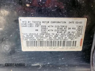 2000 Toyota RAV4 with VIN JT3GP10V8Y7073667, listed as a Copart auction lot 62571545 with 371,362 mi miles and Salvage title. Bid and sale history available at DreamBid. Image 13.