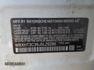 2018 BMW X1 xDrive28i with VIN WBXHT3C39J5L29286, listed as a Copart auction lot 82979384 with 108,250 mi miles and Salvage Title. Bid and sale history available at carsss.com. Image 14.