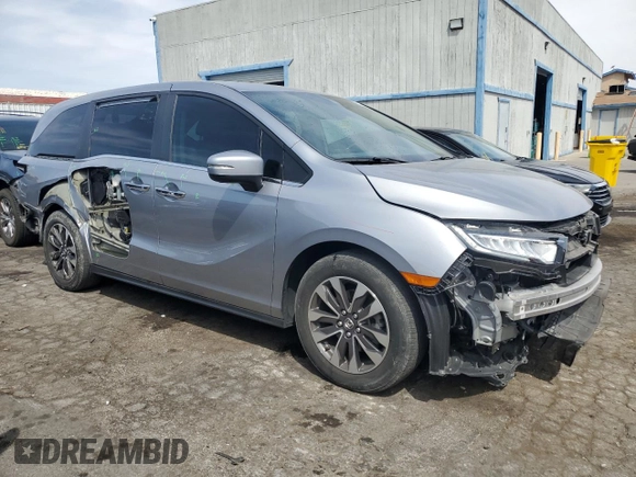 2022 Honda Odyssey EX-L with VIN 5FNRL6H78NB030228, listed as a Copart auction lot 52140365 with 40,607 mi miles and Salvage Title. Bid and sale history available at DreamBid. Image 4.