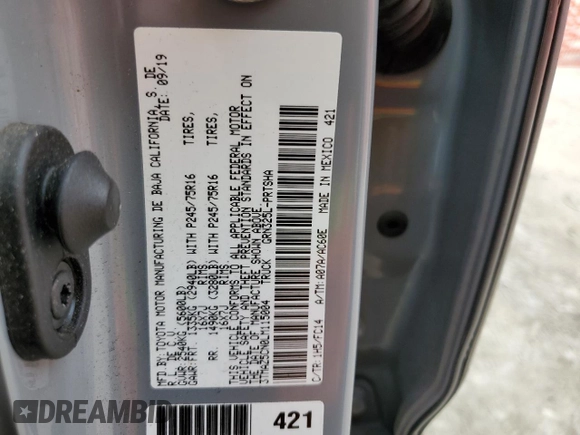 2020 Toyota Tacoma SR5 z VIN 3TMAZ5CN0LM115004, wystawiony jako Copart lot #55343295 z przebiegiem 82 865 mil mil oraz Nie do naprawy • Non repairable. Historia ofert i sprzedaży dostępna na DreamBid. Obrazek 13.