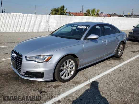 2016 Audi A6 2.0T Premium Plus with VIN WAUGFAFC2GN124981, listed as a Copart auction lot 43656653 with 74,400 mi miles. Bid and sale history available at carsss.com. Image 1.