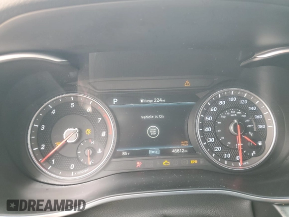 2021 Genesis G70 3.3T with VIN KMTG34LE4MU074106, listed as a Copart auction lot 69973094 with 45,812 mi miles and Salvage Title. Bid and sale history available at carsss.com. Image 9.