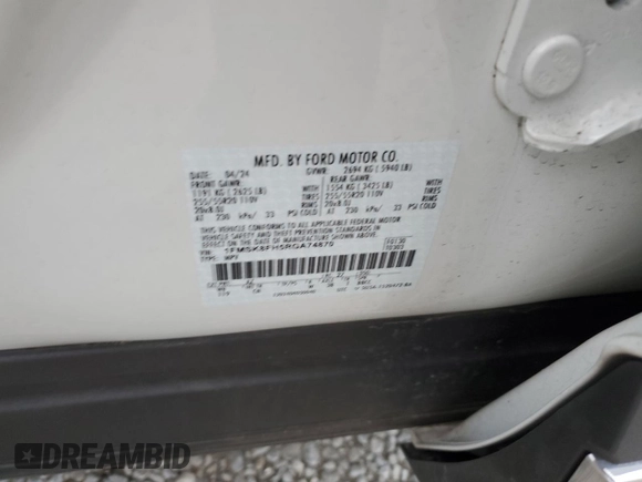 2024 Ford Explorer Limited with VIN 1FMSK8FH5RGA74870, listed as a Copart auction lot 84684064 with 17,073 mi miles and Salvage Title. Bid and sale history available at carsss.com. Image 13.