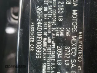 2019 Kia Forte LXS with VIN 3KPF24AD1KE008969, listed as a Copart auction lot 41400995 with 166,241 mi miles and Salvage Title. Bid and sale history available at carsss.com. Image 12.
