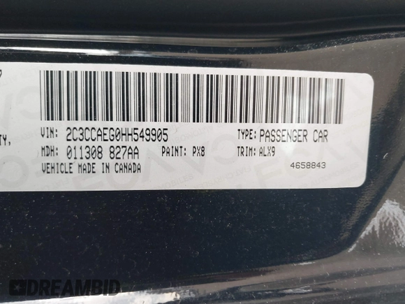 2017 Chrysler 300 C with VIN 2C3CCAEG0HH549905, listed as a IAAI auction lot 41668354 with 95,146 mi miles and . Bid and sale history available at DreamBid. Image 9.