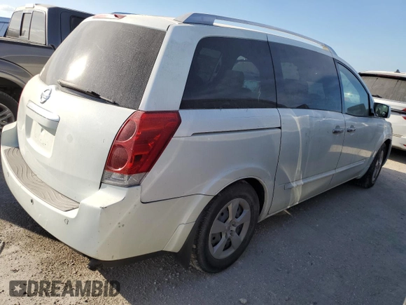 2007 Nissan Quest S with VIN 5N1BV28U47N120549, listed as a Copart auction lot 75402054 with 0 mi miles and Salvage Title. Bid and sale history available at carsss.com. Image 3.