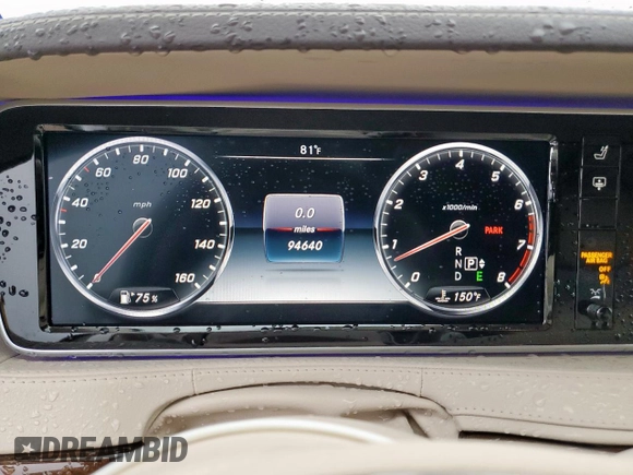 2015 Mercedes-Benz S 550 with VIN WDDUG8CB2FA135966, listed as a Copart auction lot 62908865 with 94,640 mi miles and Salvage title. Bid and sale history available at DreamBid. Image 9.