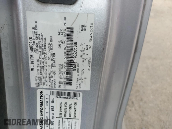 2016 Ford Mustang EcoBoost z VIN 1FA6P8TH9G5336500, wystawiony jako Copart lot #53549235 z przebiegiem 150 858 mil mil oraz Szkoda całkowita • Salvage title. Historia ofert i sprzedaży dostępna na DreamBid. Obrazek 15.