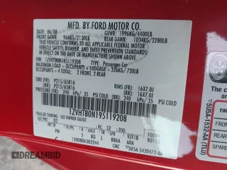 2009 Ford Mustang with VIN 1ZVHT80N195119208, listed as a IAAI auction lot 41785262 with 100,789 mi miles and . Bid and sale history available at carsss.com. Image 9.