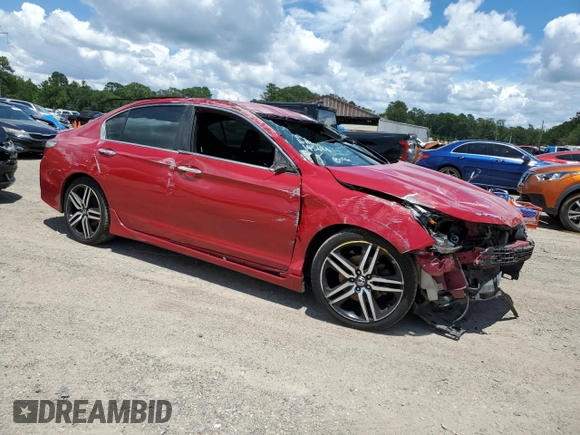 2016 Honda Accord Sport with VIN 1HGCR2F51GA145684, listed as a Copart auction lot 62077595 with 94,637 mi miles and Salvage title. Bid and sale history available at DreamBid. Image 4.