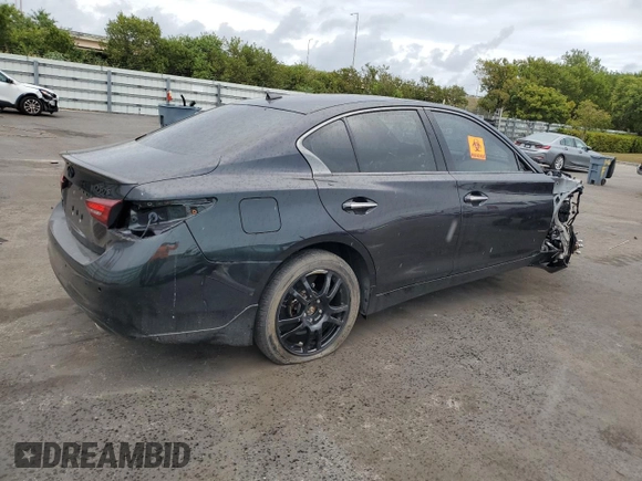 2024 Infiniti Q50 Red Sport 400 with VIN JN1FV7DR7RM680467, listed as a Copart auction lot 86691374 with 51 mi miles and Non repairable. Bid and sale history available at DreamBid. Image 3.