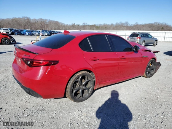 2019 Alfa Romeo Giulia with VIN ZARFAMANXK7607872, listed as a Copart auction lot 86046054 with 0 mi miles and Salvage Title. Bid and sale history available at carsss.com. Image 3.