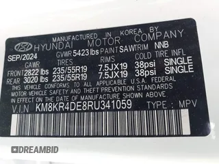 2024 Hyundai Ioniq 5 Limited z VIN KM8KR4DE8RU341059, wystawiony jako IAAI lot #42172937 z przebiegiem 3 480 mil mil oraz . Historia ofert i sprzedaży dostępna na DreamBid. Obrazek 9.
