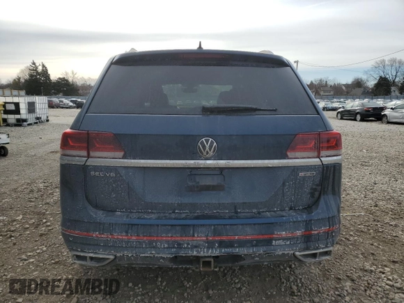2021 Volkswagen Atlas SEL Premium R-Line with VIN 1V2FR2CA1MC537446, listed as a Copart auction lot 42695215 with 53,537 mi miles and Non repairable. Bid and sale history available at DreamBid. Image 6.