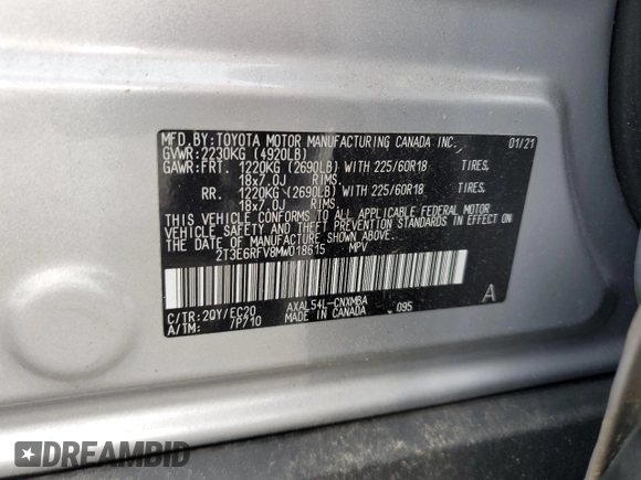 2021 Toyota RAV4 Hybrid XSE z VIN 2T3E6RFV8MW018615, wystawiony jako Copart lot #64646535 z przebiegiem 42 789 mil mil oraz Szkoda całkowita • Salvage title. Historia ofert i sprzedaży dostępna na DreamBid. Obrazek 13.