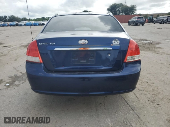 2007 Kia Spectra EX with VIN KNAFE121675438264, listed as a Copart auction lot 75255394 with 173,102 mi miles and Salvage Title. Bid and sale history available at carsss.com. Image 6.