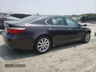 2008 Lexus LS 460 with VIN JTHBL46F885070054, listed as a Copart auction lot 58732475 with 195,422 mi miles and Salvage title. Bid and sale history available at DreamBid. Image 3.