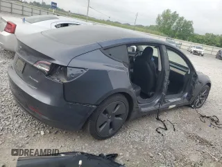 2022 Tesla Model 3 Long Range with VIN 5YJ3E1EB8NF172896, listed as a Copart auction lot 50211025 with Not Provided miles and Salvage Title. Bid and sale history available at DreamBid. Image 3.