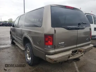2003 Ford Excursion Limited z VIN 1FMNU43S03EB70747, wystawiony jako Copart lot #58024235 z przebiegiem 199 836 mil mil oraz Czysty tytuł • Clean title. Historia ofert i sprzedaży dostępna na DreamBid. Obrazek 2.
